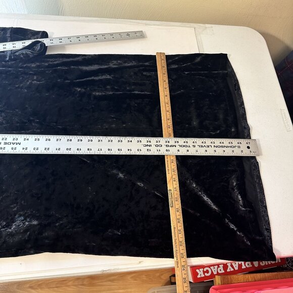 Adonna Black Velvet Long Sleeve Maxi House Dress Medium Zip Up Witchy Robe - Picture 6 of 7